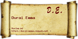 Durai Emma névjegykártya