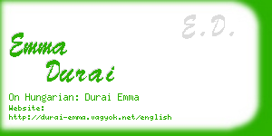 emma durai business card